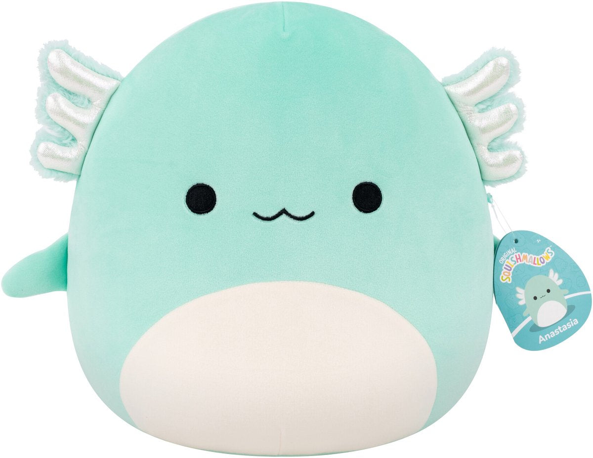 Squishmallows - medium plush 30cm anastasia - teal axolotl w silver gills