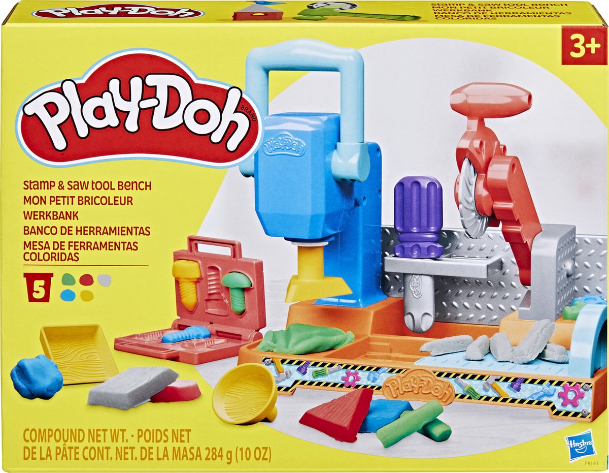 Play-Doh stempelen en zagen speelset - boetseerklei - kindergereedschap
