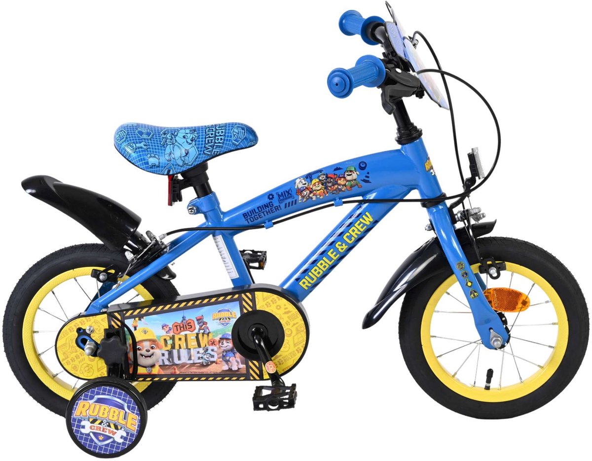 Volare Paw patrol - rubble crew - kinderfiets - jongens - 12 inch - blauw - twee handremmen