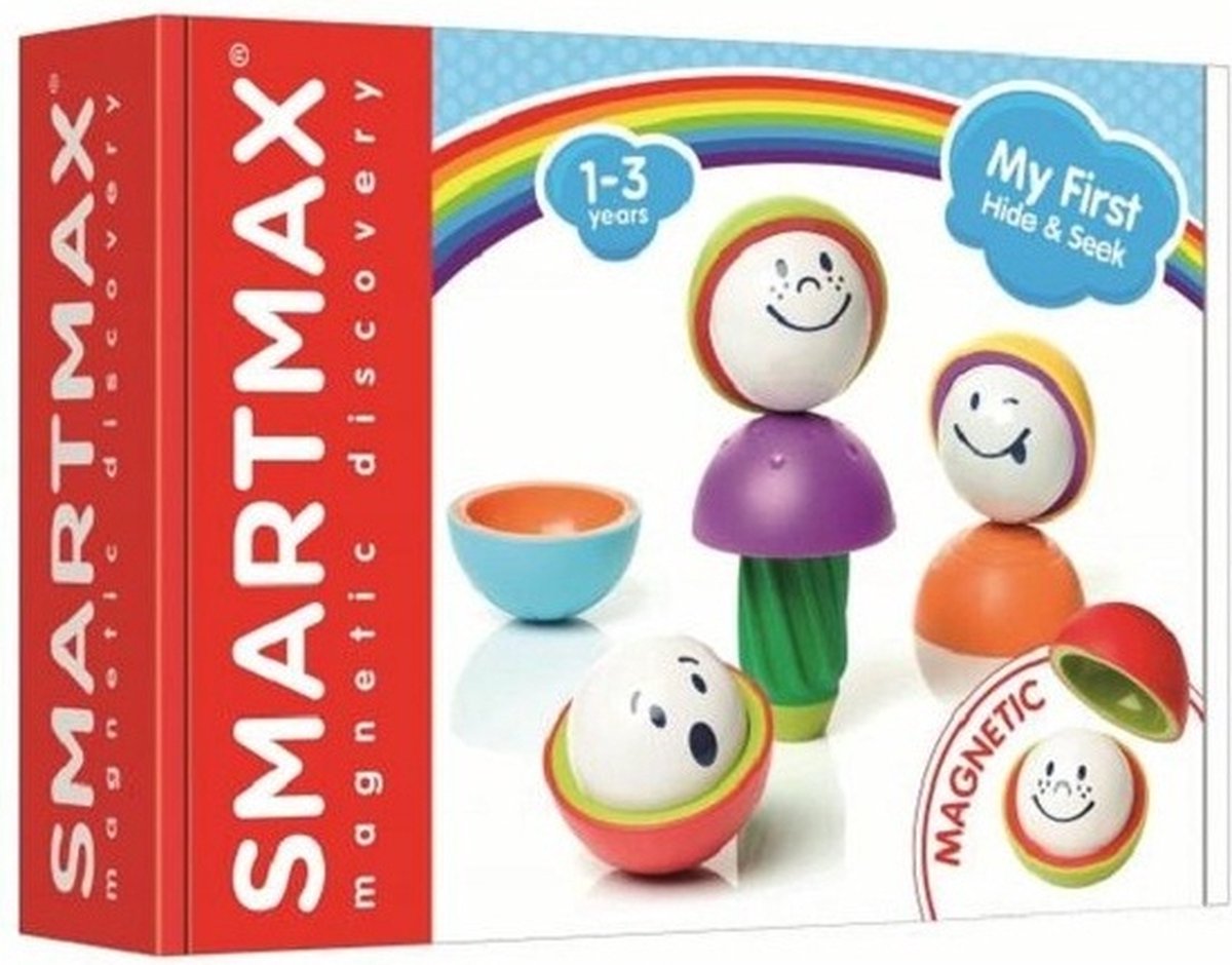 SmartMax my first hide seek - magnetisch sensorisch speelgoed - stapelset met gekke bekken - educatief speelgoed voor peuters - vanaf 1 jaar