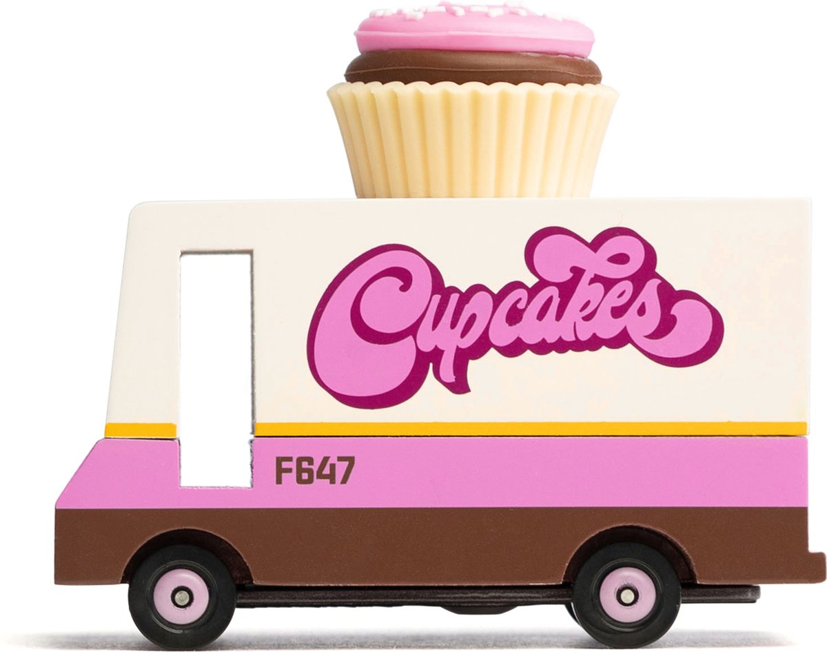 CandyLab candycar busje cupcake busje - houten speelgoedauto.