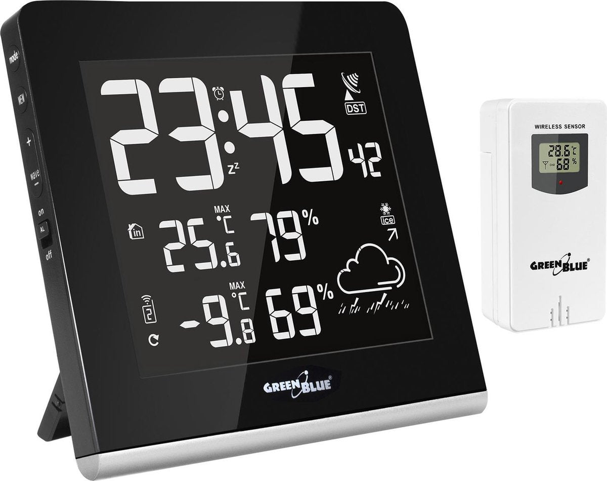 GreenBlue Multicolor weerstation gb151 - met multicolor display in 9 kleuren