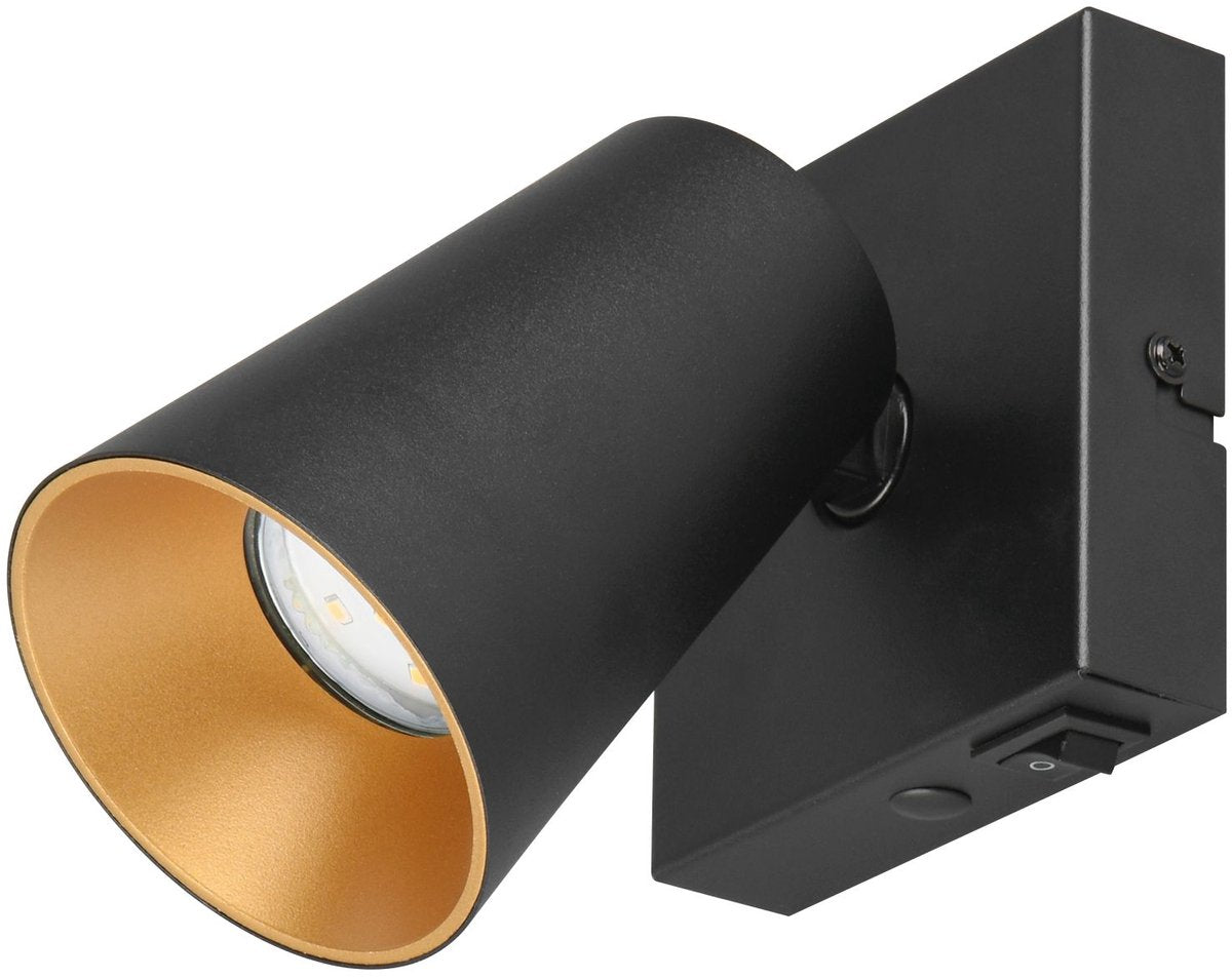TRIO sharp - spot - zwart mat - excl. 1x gu10 4,9 w - wand- en plafondmontage - geschikt voor vaste montage of stekker
