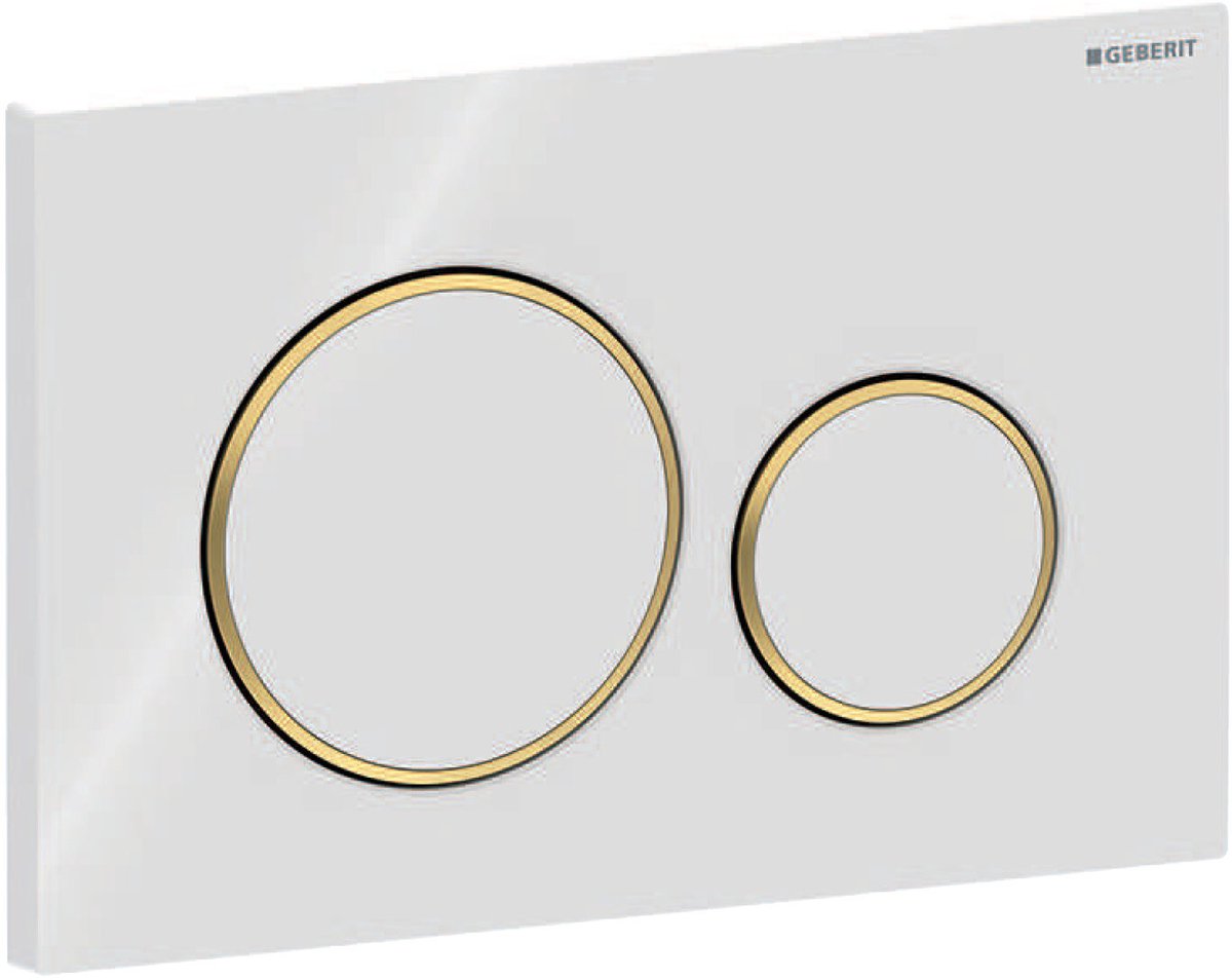 Geberit sigma20 bedieningsplaat - 2-toets spoeling - ronde knoppen - wit goud wit
