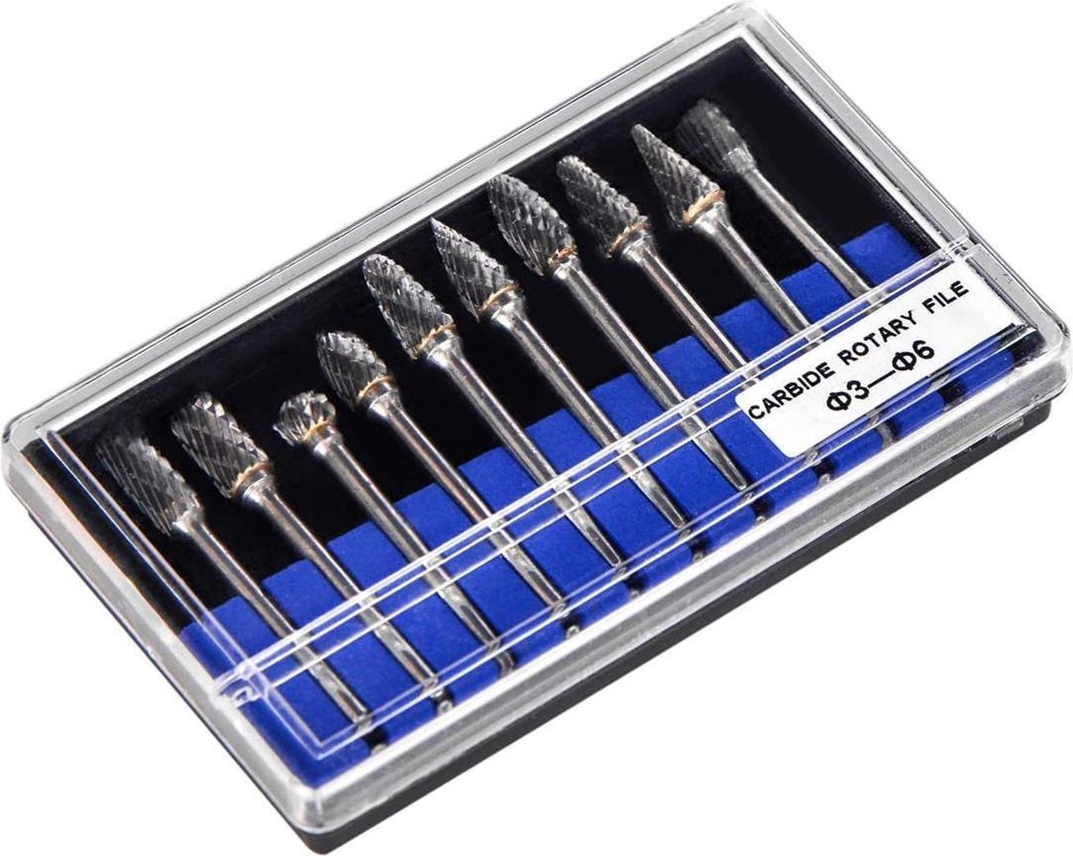 LUWANZ rasp set, 10 stuks bramen 3 mm schacht bit voor hout metaal marmer carving, slijpen, polijsten, graveren etc, boorgereedschap, geschikt voor boren, multifunctioneel gereedschap (zilver)