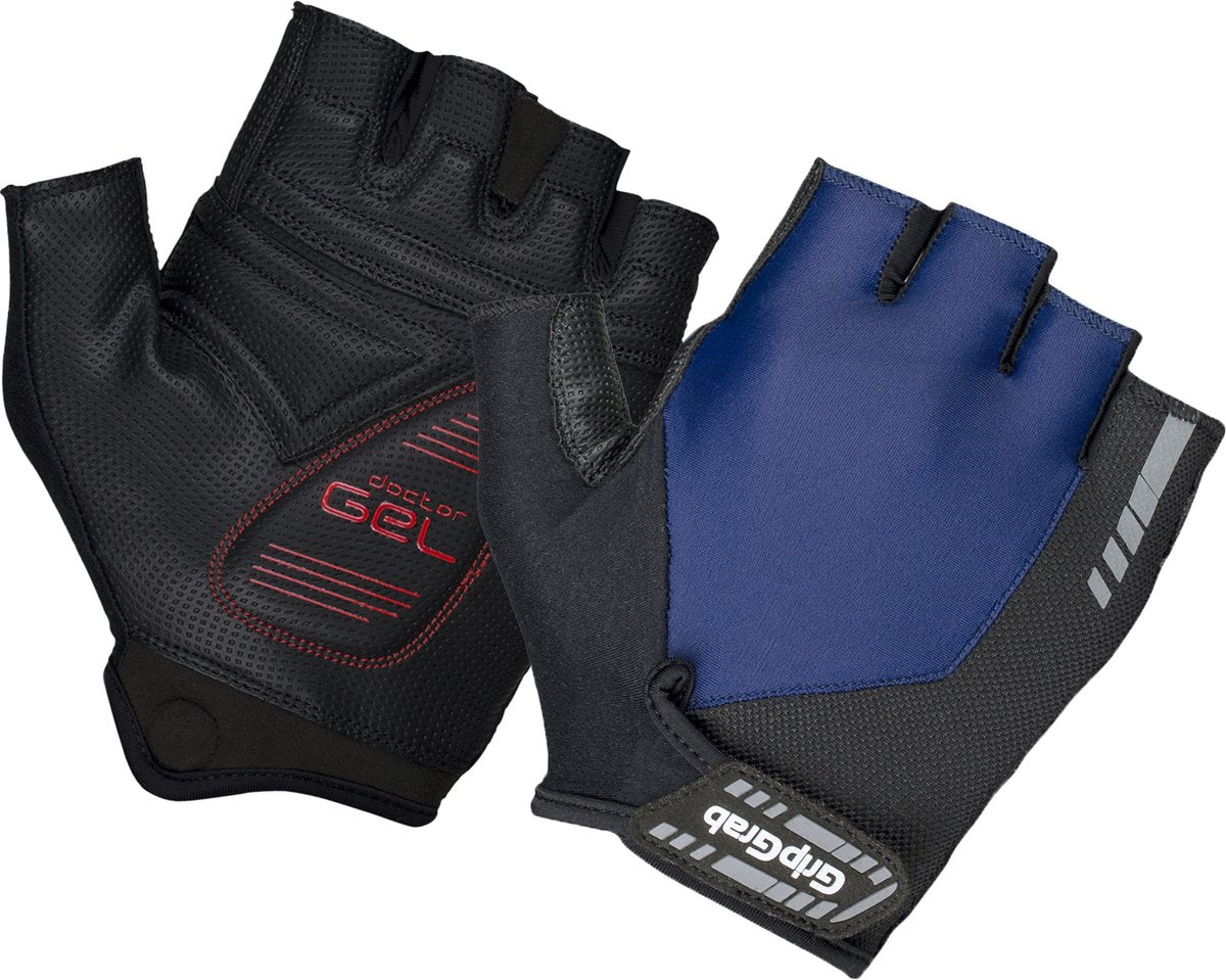 GripGrab - progel padded korte vinger zomer fietshandschoenen wielrenhandschoenen met padding - navy - unisex - maat xs