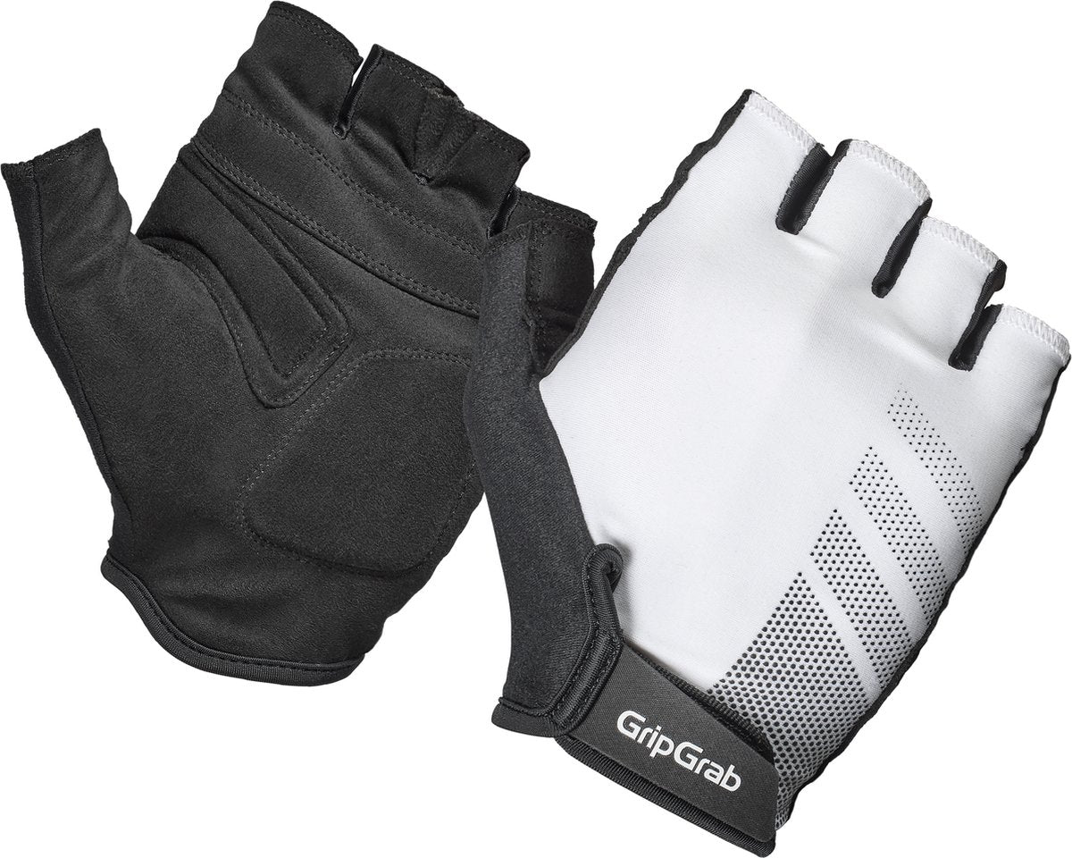 GripGrab - ride rc lite korte vinger zomer fietshandschoenen met padding - wit - unisex - maat l
