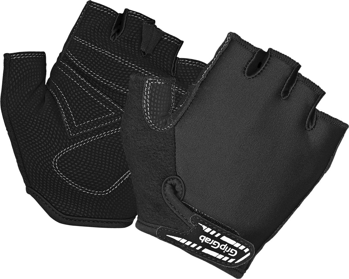 GripGrab - kids' x-trainer junior korte vinger zomer kinder fietshandschoenen - zwart - unisex - maat l