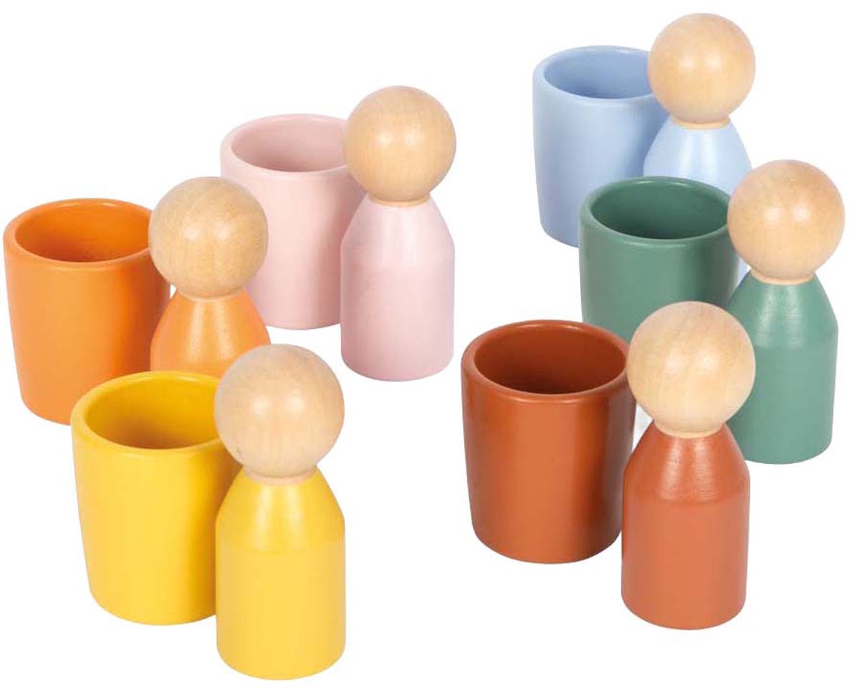 Small Foot - houten montessori sorteerbeker met figuren