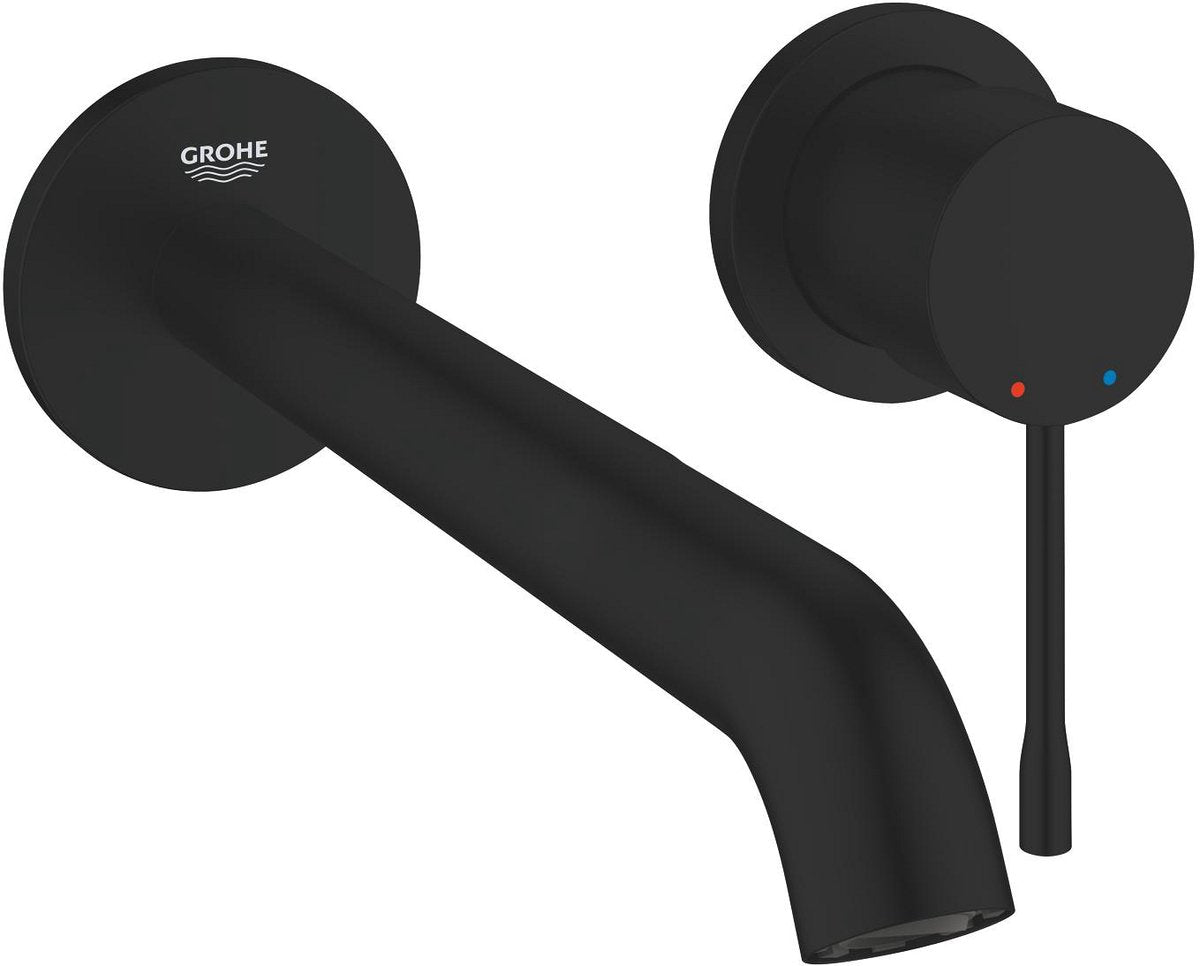 GROHE essence new l-size tweegats wastafelmengkraan – wandmontage – aquaguide – 230 mm – matte black