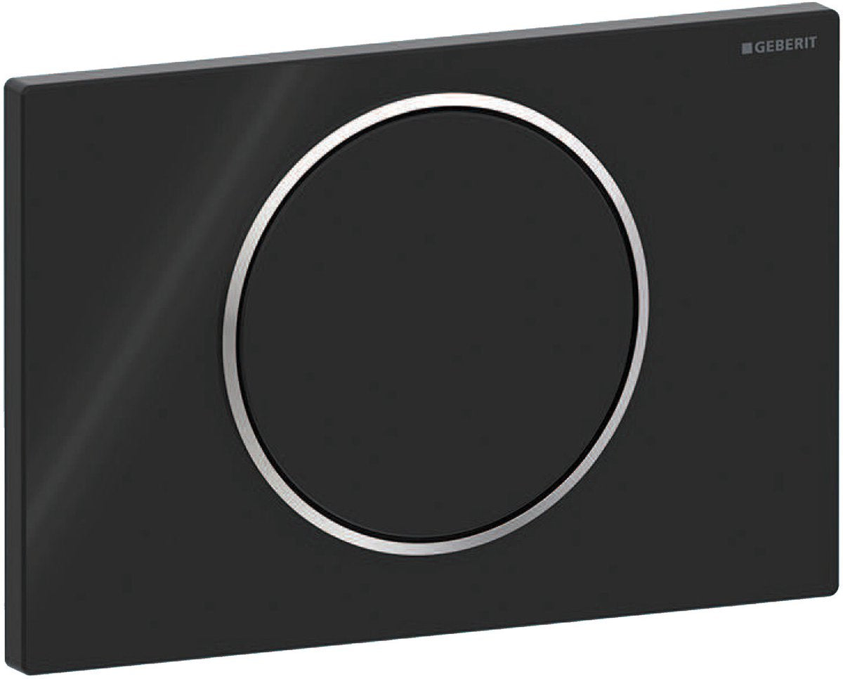 Geberit sigma10 bedieningsplaat - spoel-stop spoeling - rond - zwart glans zwart