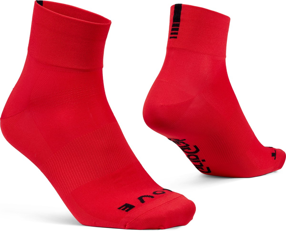 GripGrab - lightweight sl korte performance zomer fietssokken 1 paar coolmax wielersport sokken low cut - rood - unisex - maat l (44-47)