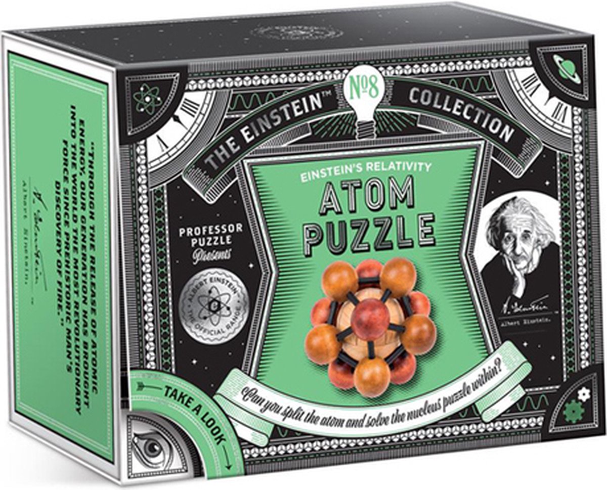 Professor Puzzle einstein breinbreker atom houten puzzel 3d.