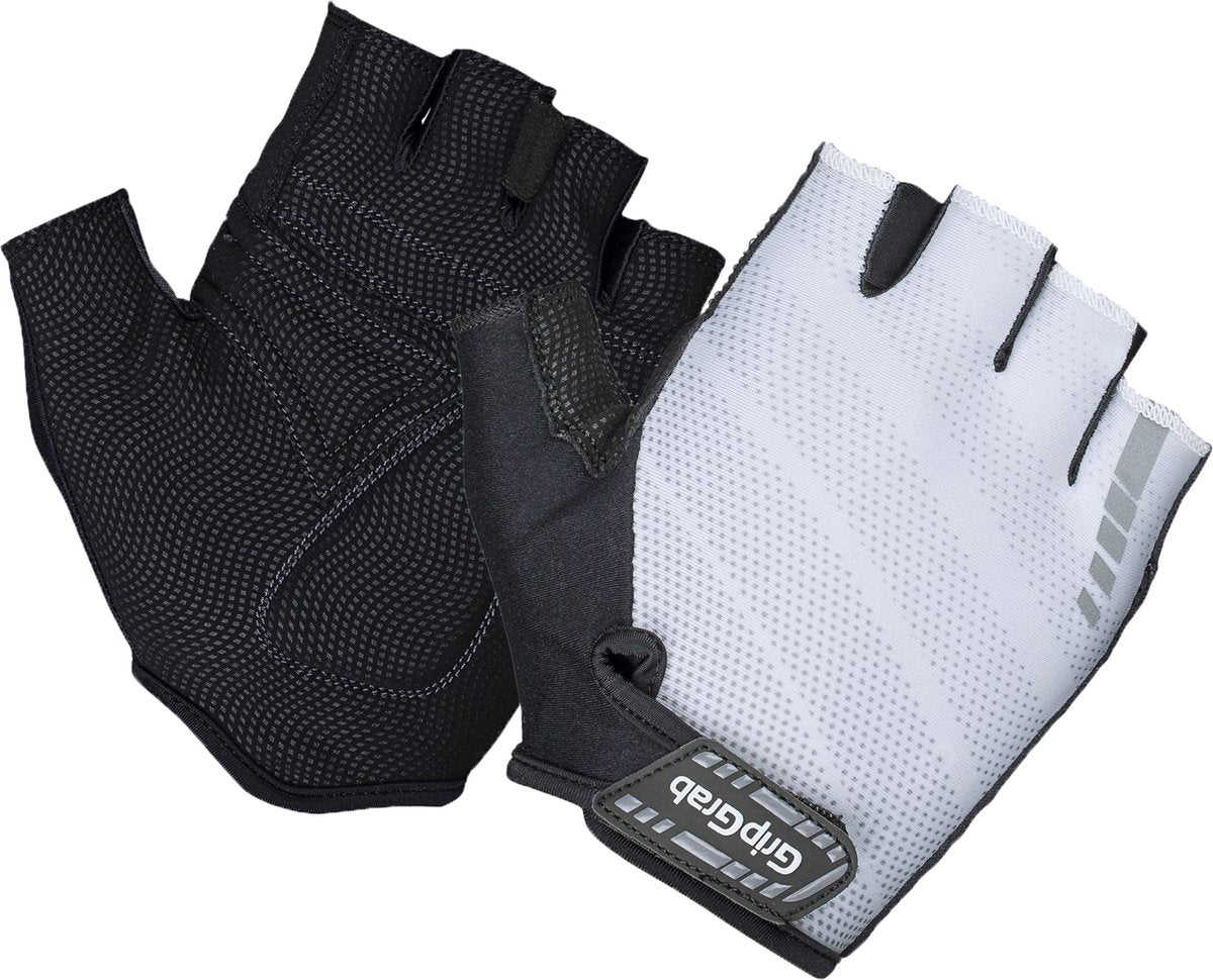 GripGrab - rouleur padded korte vinger zomer fietshandschoenen wielrenhandschoenen met padding - wit - unisex - maat s
