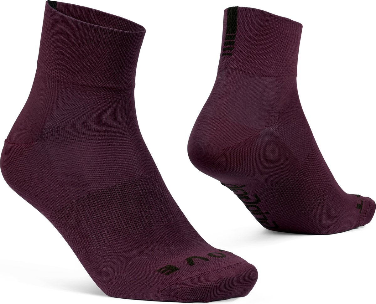 GripGrab - lightweight sl korte performance zomer fietssokken 1 paar coolmax wielersport sokken low cut - donker rood - unisex - maat l (44-47)