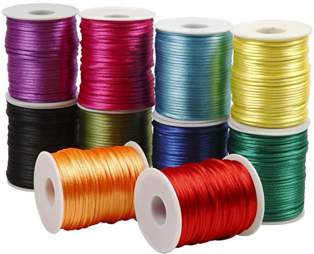 Creativ Company satijnkoord set sterke kleuren 10 stuks 50 meter