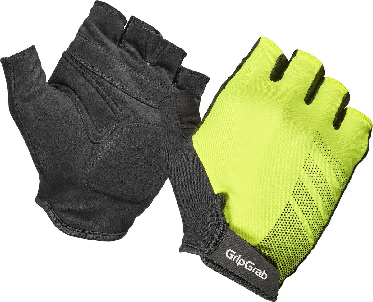 GripGrab - ride rc lite korte vinger zomer fietshandschoenen met padding - geel hi-vis - unisex - maat s