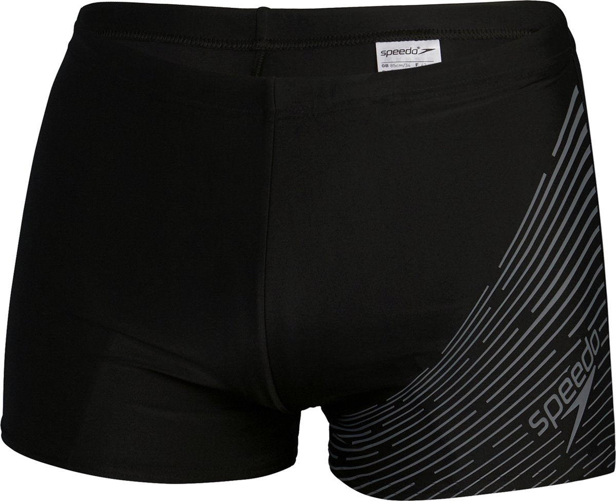 Speedo medley logo aquashort heren sportzwembroek - zwart grijs