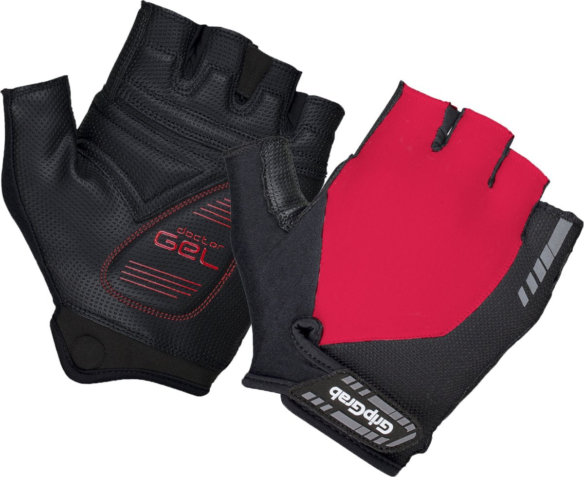 GripGrab - progel padded korte vinger zomer fietshandschoenen wielrenhandschoenen met padding - rood - unisex - maat xs