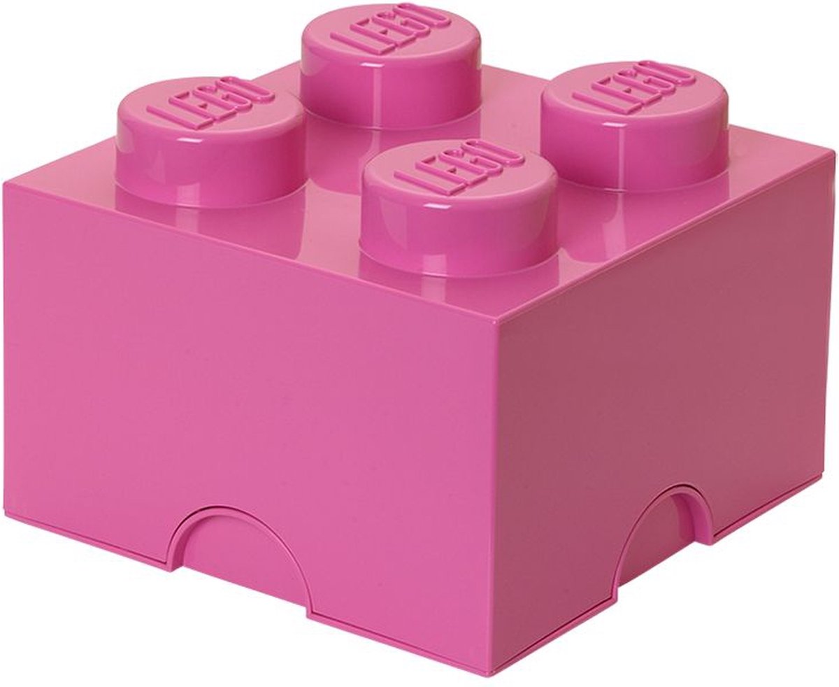 LEGO - opbergbox brick 4 - polypropyleen - roze