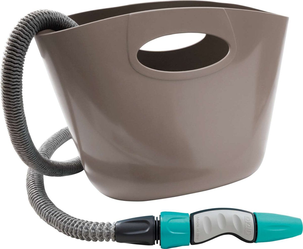 G.F. Gf aquapop 15 m uitrekbare slang in tas grey