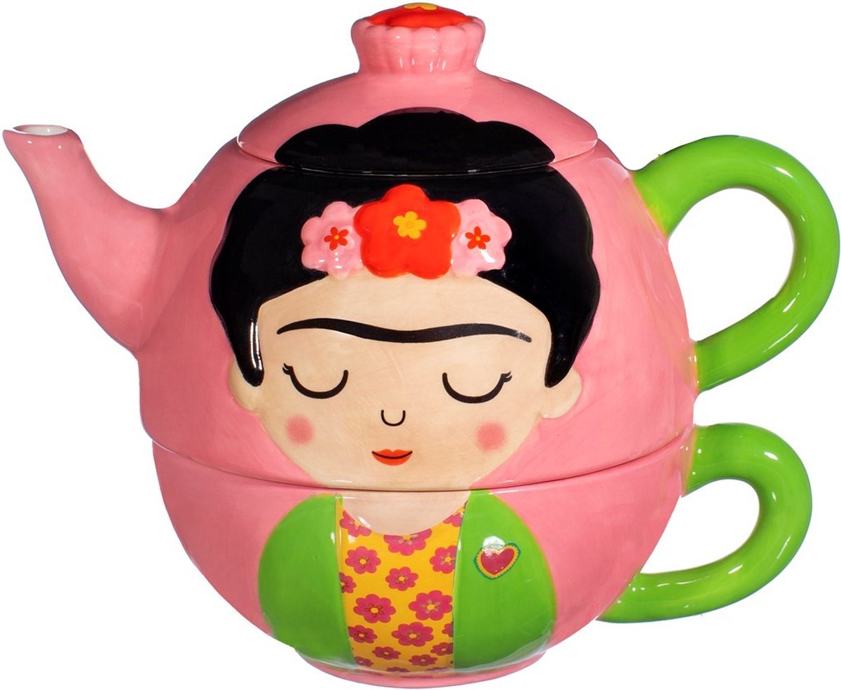 Sass Belle Frida kahlo theekan met kopje -