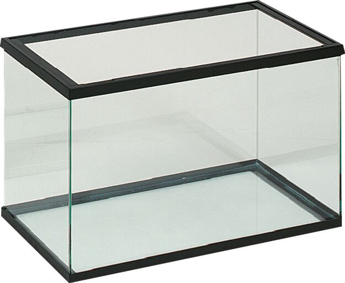 Flamingo Aquarium – volglas aquarium zwart – 30x15x20cm – 7,5l – glas – zwart kunststof frame – europese kwaliteit – voor alle vissoorten – binnen