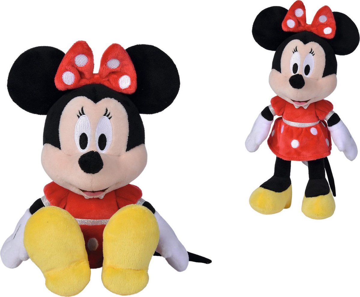Simba Disney - minnie mouse - red dress - 25 cm - pluche - rood - alle leeftijden - knuffel
