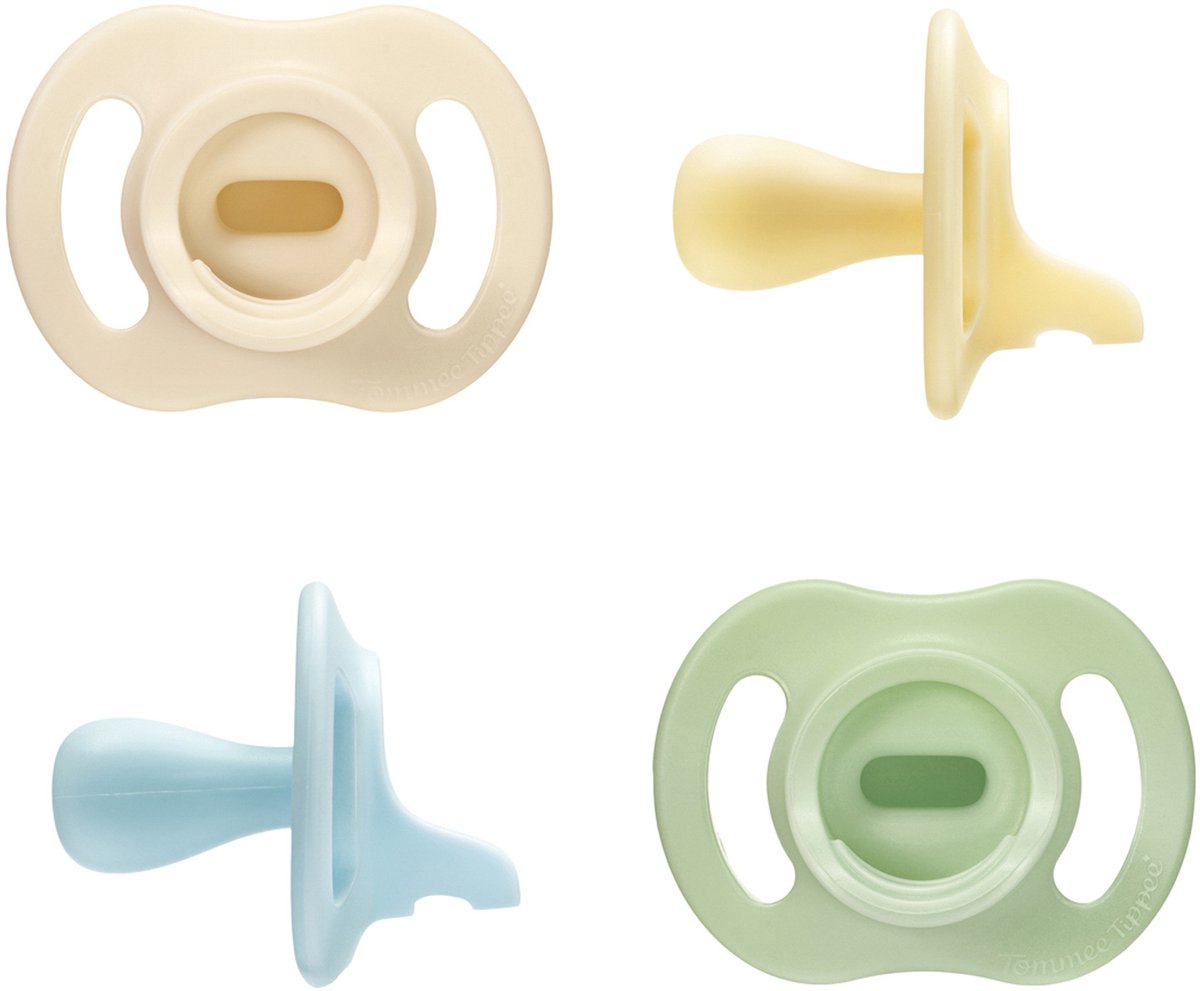 Tommee Tippee ultra-light stayput fopspeen - 0-6 maanden - set van 4 - silicone fopspeen uit één stuk - blauw