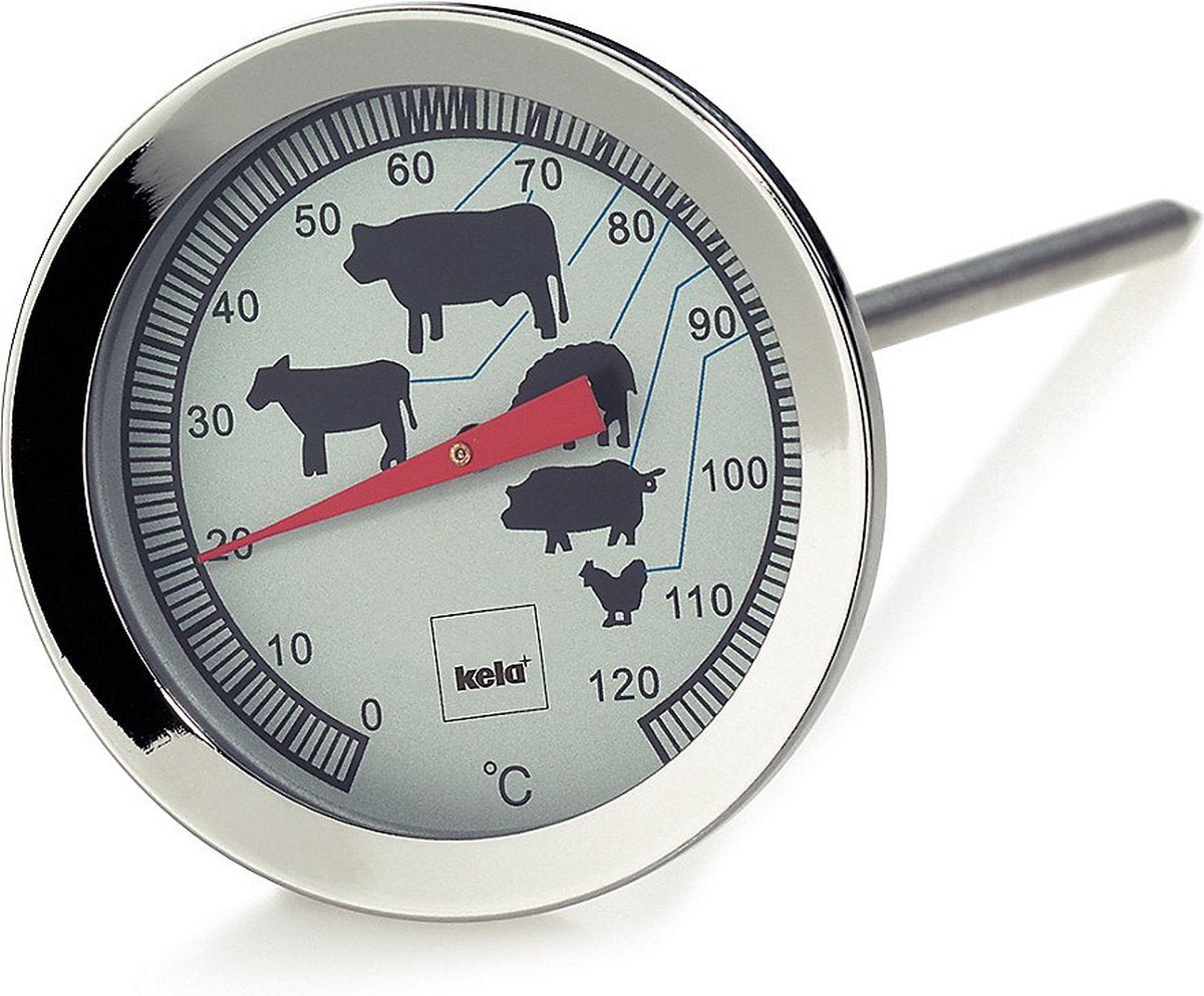 Kela Vleesthermometer - 18 10 staal - tot 120 °c- | punkto