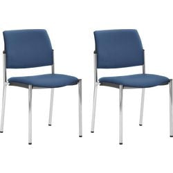 Stapelbare stoel Mayer Sitzmöbel 2518 Stof Blauw