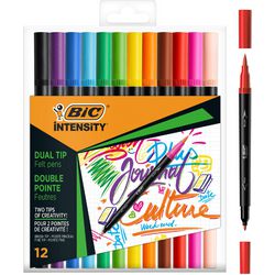Dual viltstiften Bic 989695 Kleurenassortiment Pak van 12