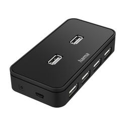 USB-hub Hama Met voeding 200123 7 Poorten Zwart