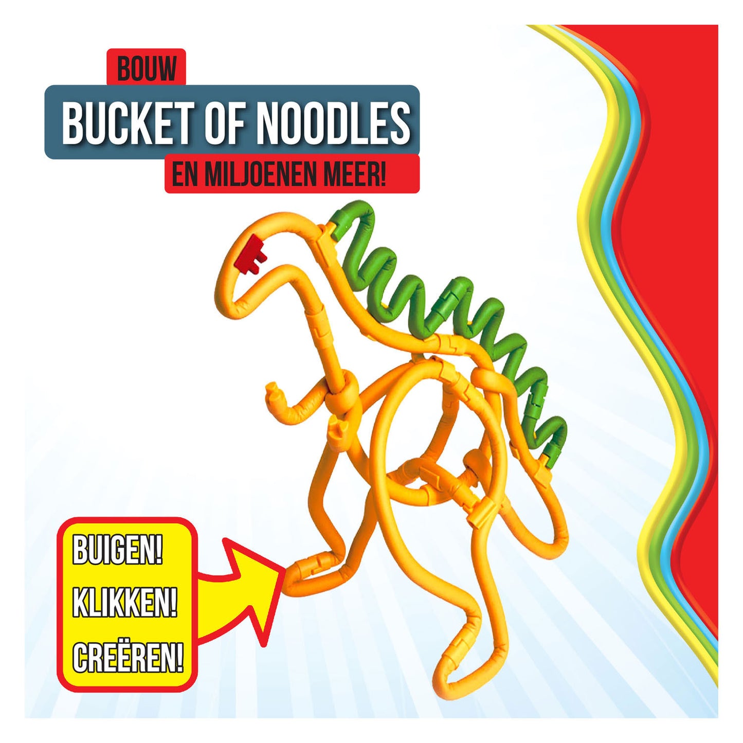 Clics Spaghetteez flexibele bouwstaafjes in opbergbox, 200dlg.