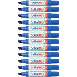 Permanent marker Artline 100 ultra 7,5-12mm blauw schuin milieuvriendelijk
