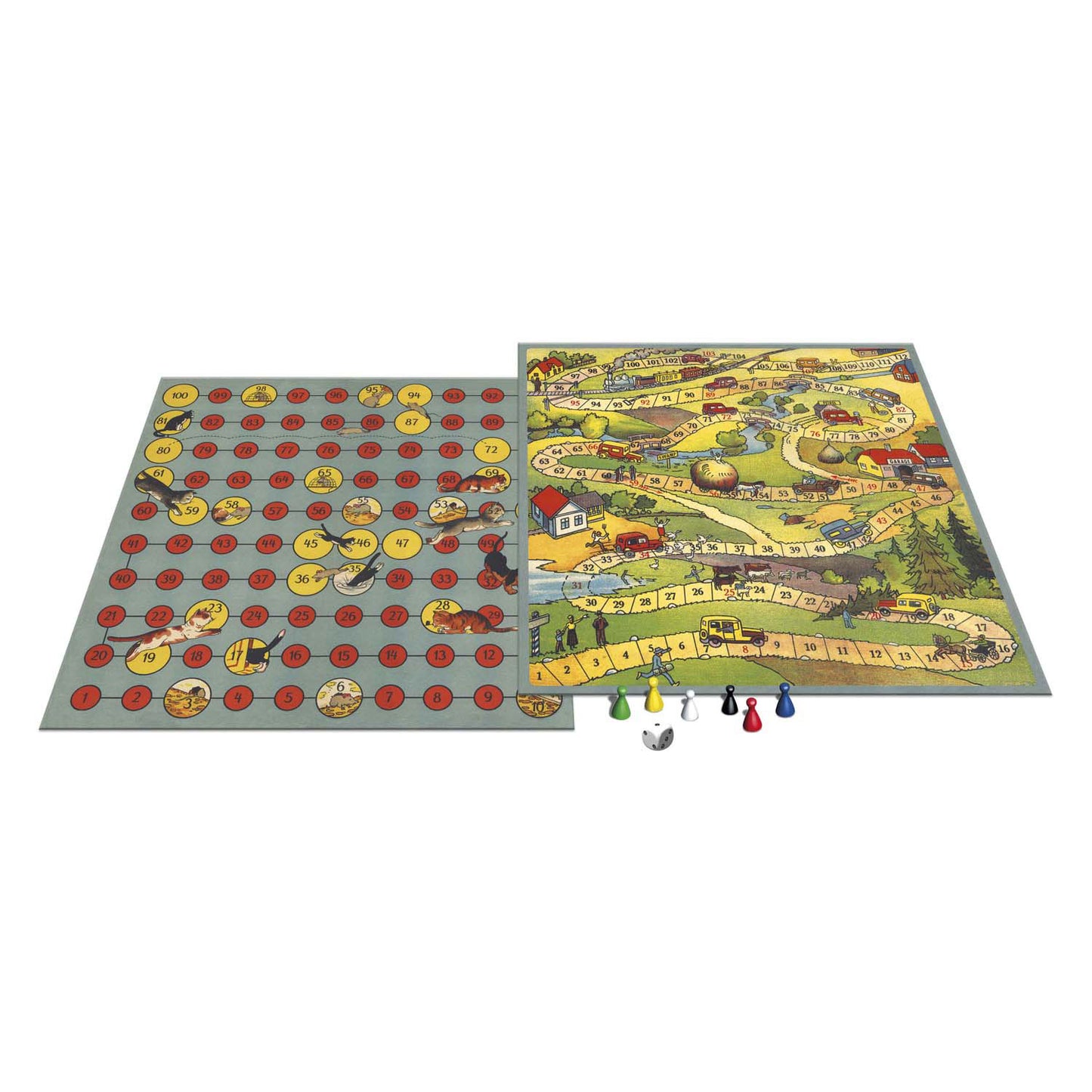 Tactic Bordspel spellen van toen - auto race kat muis