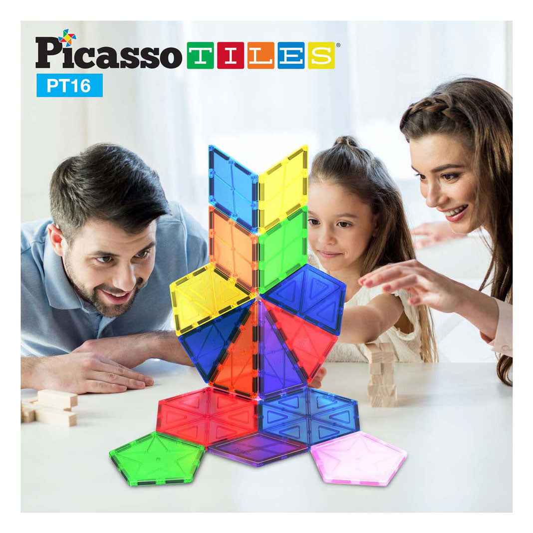 Selecta Picassotiles geometry - magnetische bouwtegels, 16dlg.
