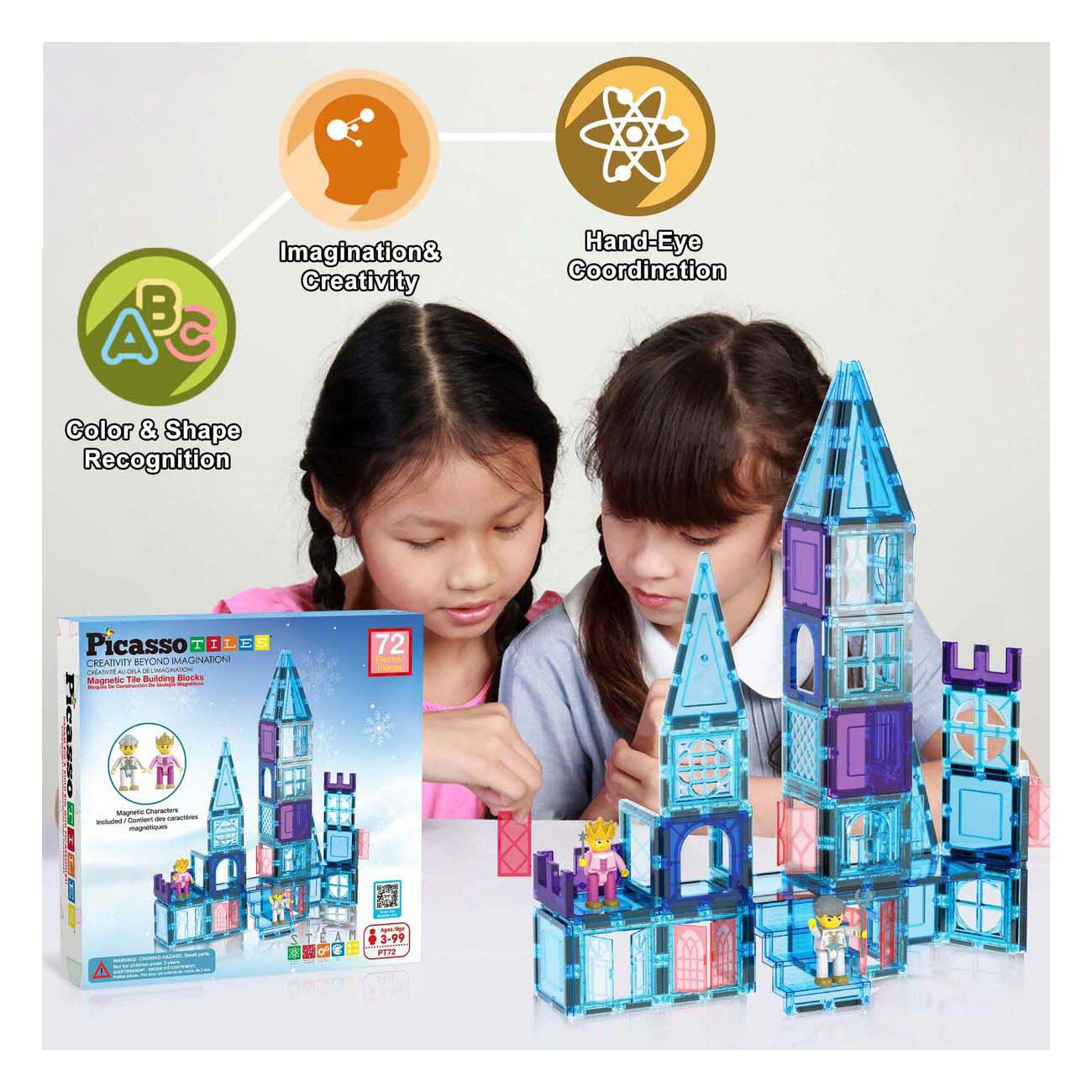 Selecta Picassotiles winter theme - magnetische bouwtegels, 72dlg.