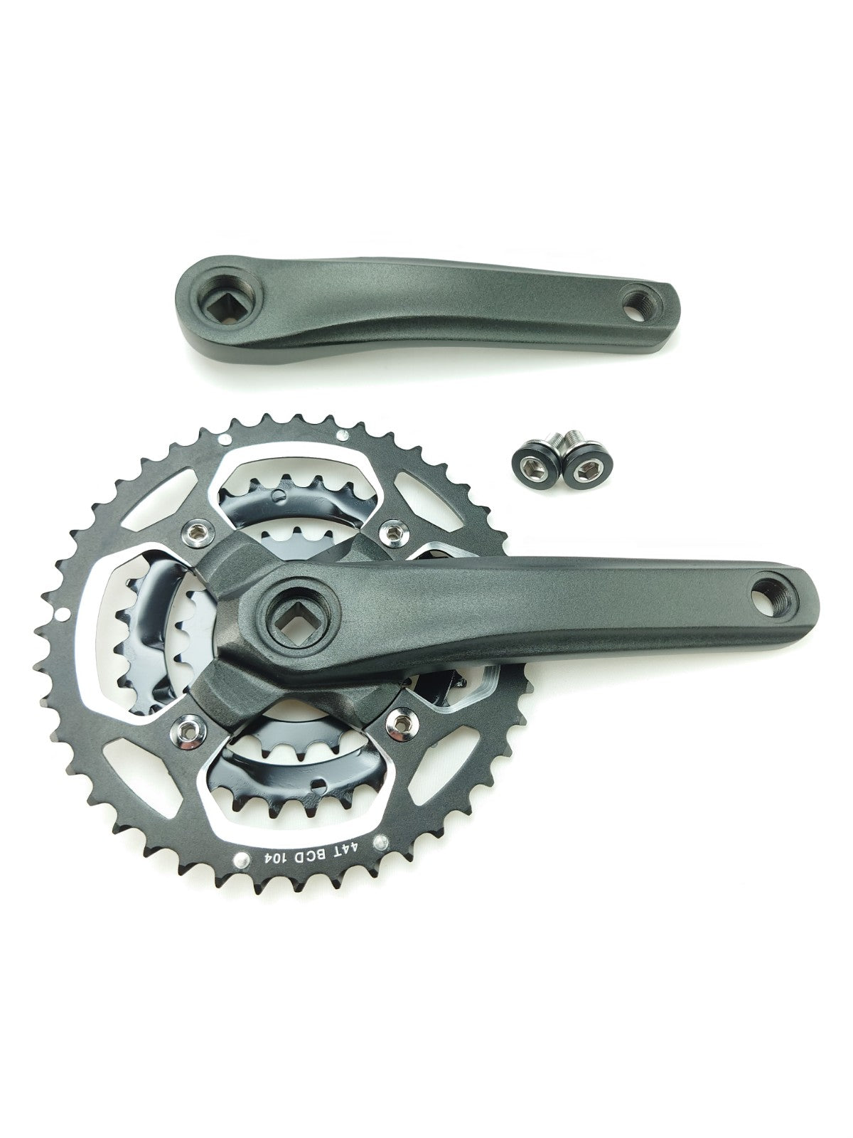 Lasco fm628 crankset alu cnc bsa 44 32 22 -1 mm 170 mm mat zwart