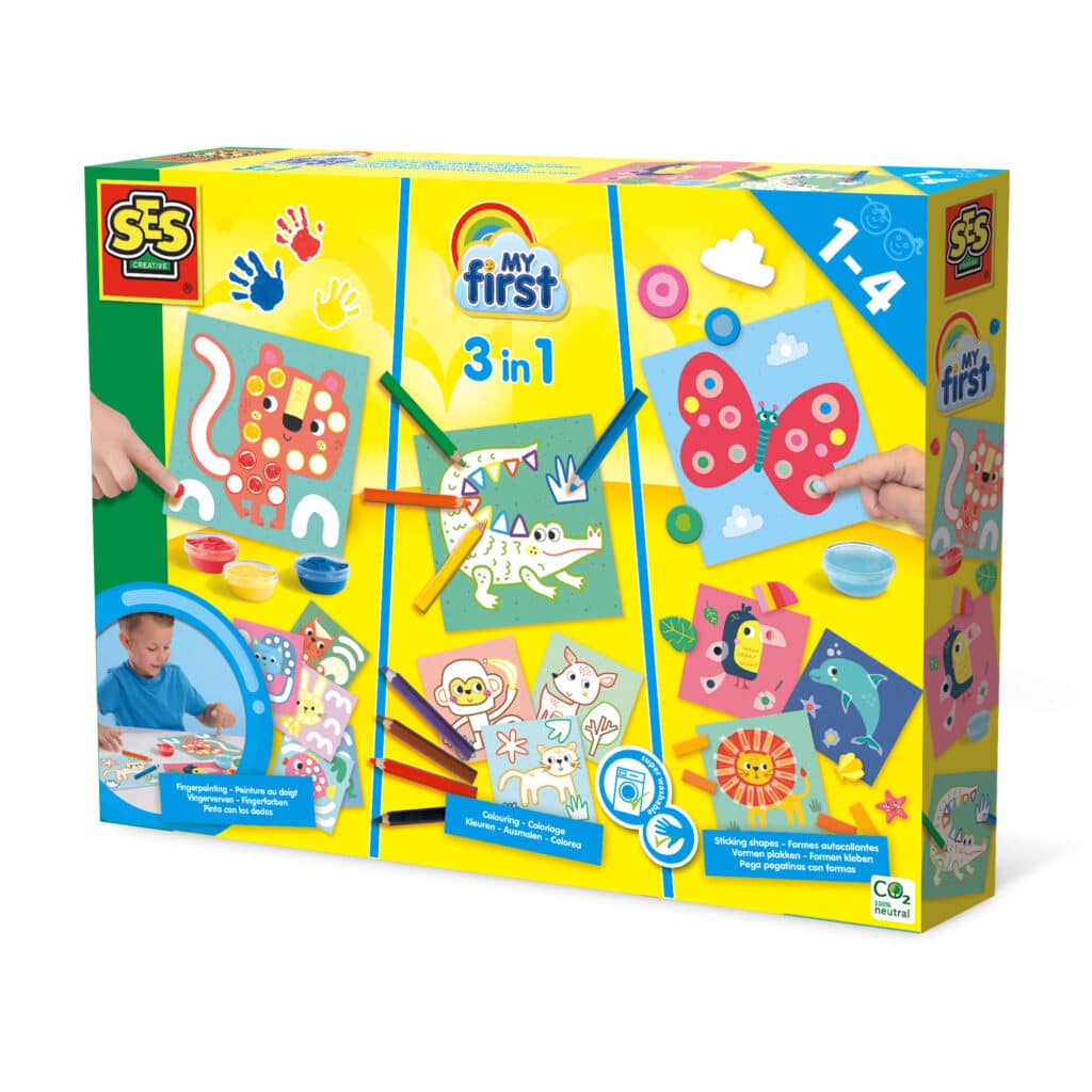 SES Creative Ses my first - 3in1 vingerverven, kleuren, vormen plakken