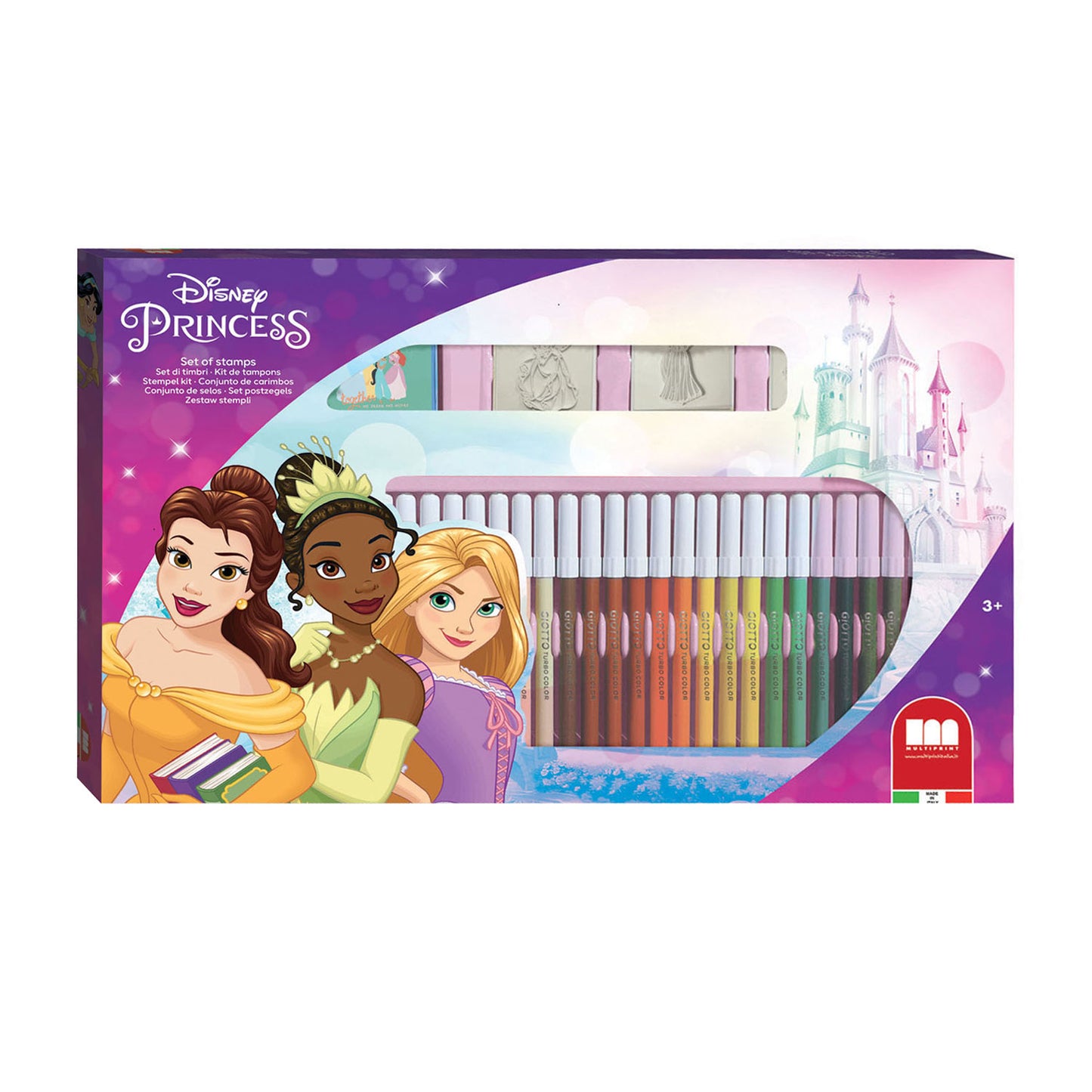 Multiprint Disney princess kleurset met stempels, 41dlg.