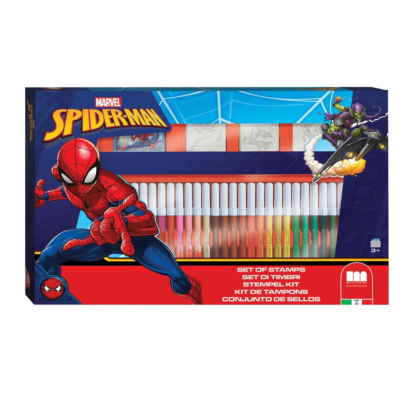 Multiprint Spiderman kleurset met stempels, 41dlg.