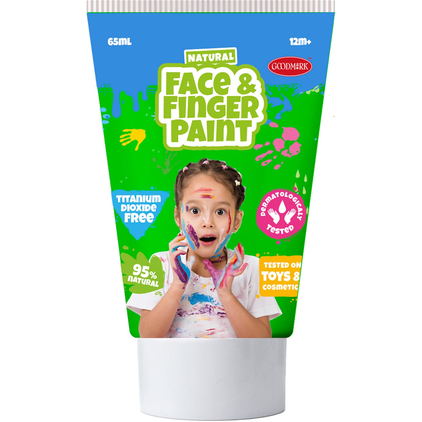 Natural Face Fingerpaint tube - groen en geel, 2x65ml