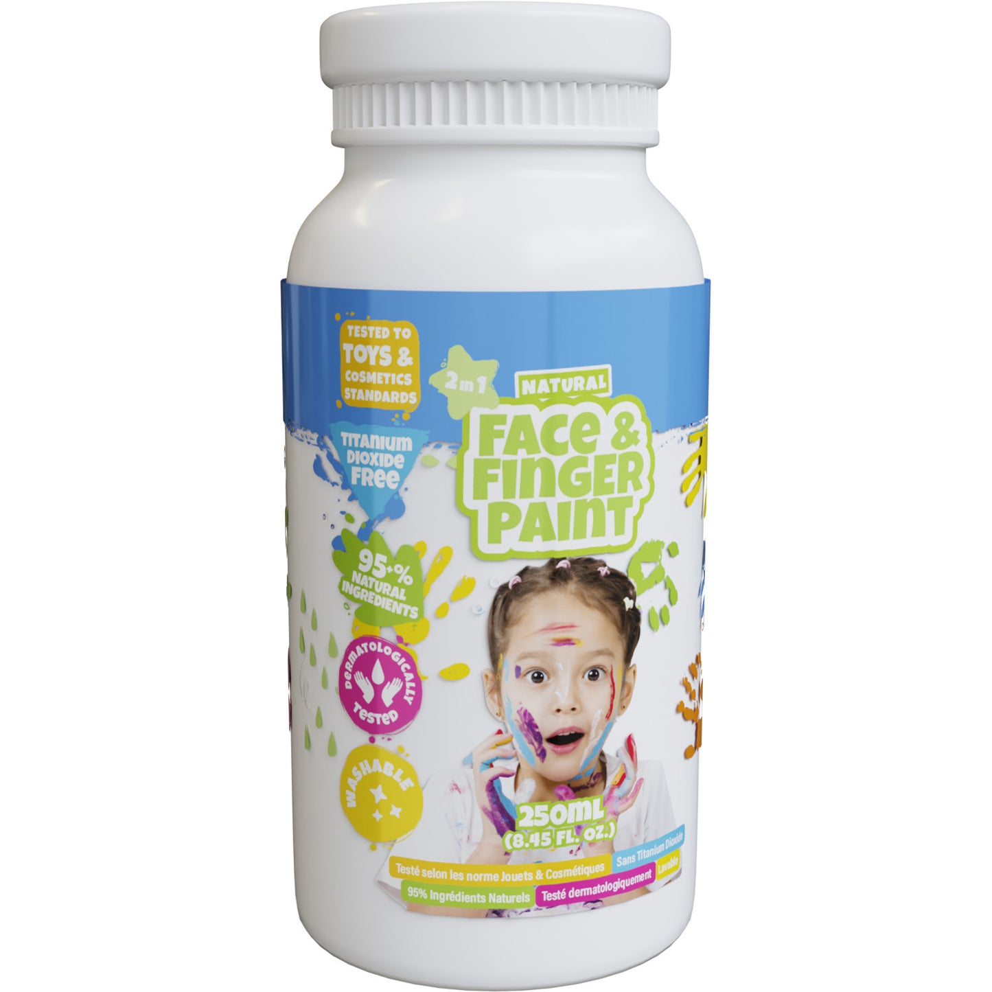 Boti Natural face fingerpaint fles - wit, 250ml