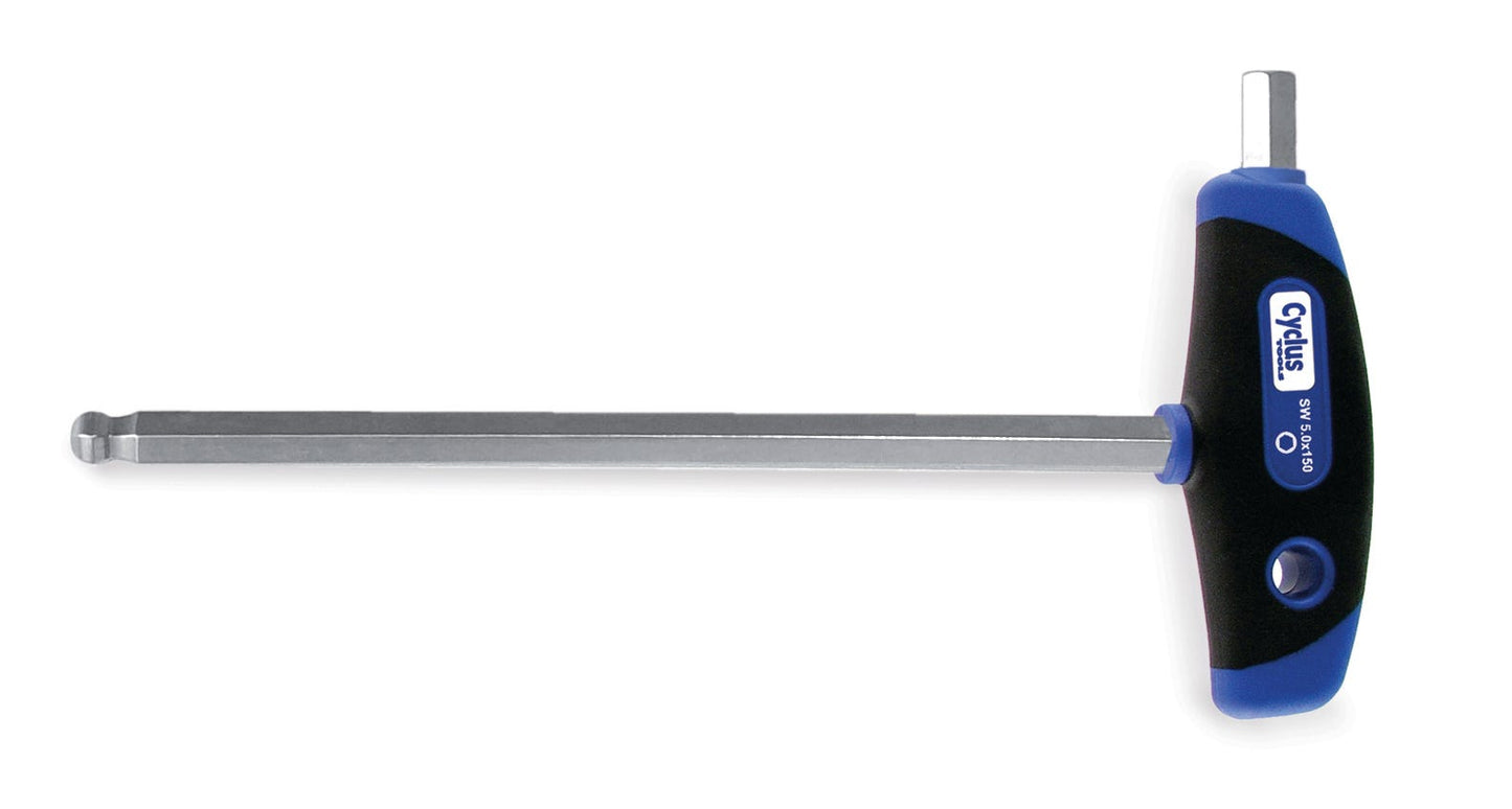 T-Greep kogelkop inbussleutel 4mm 150mm lang Cyclus 720613
