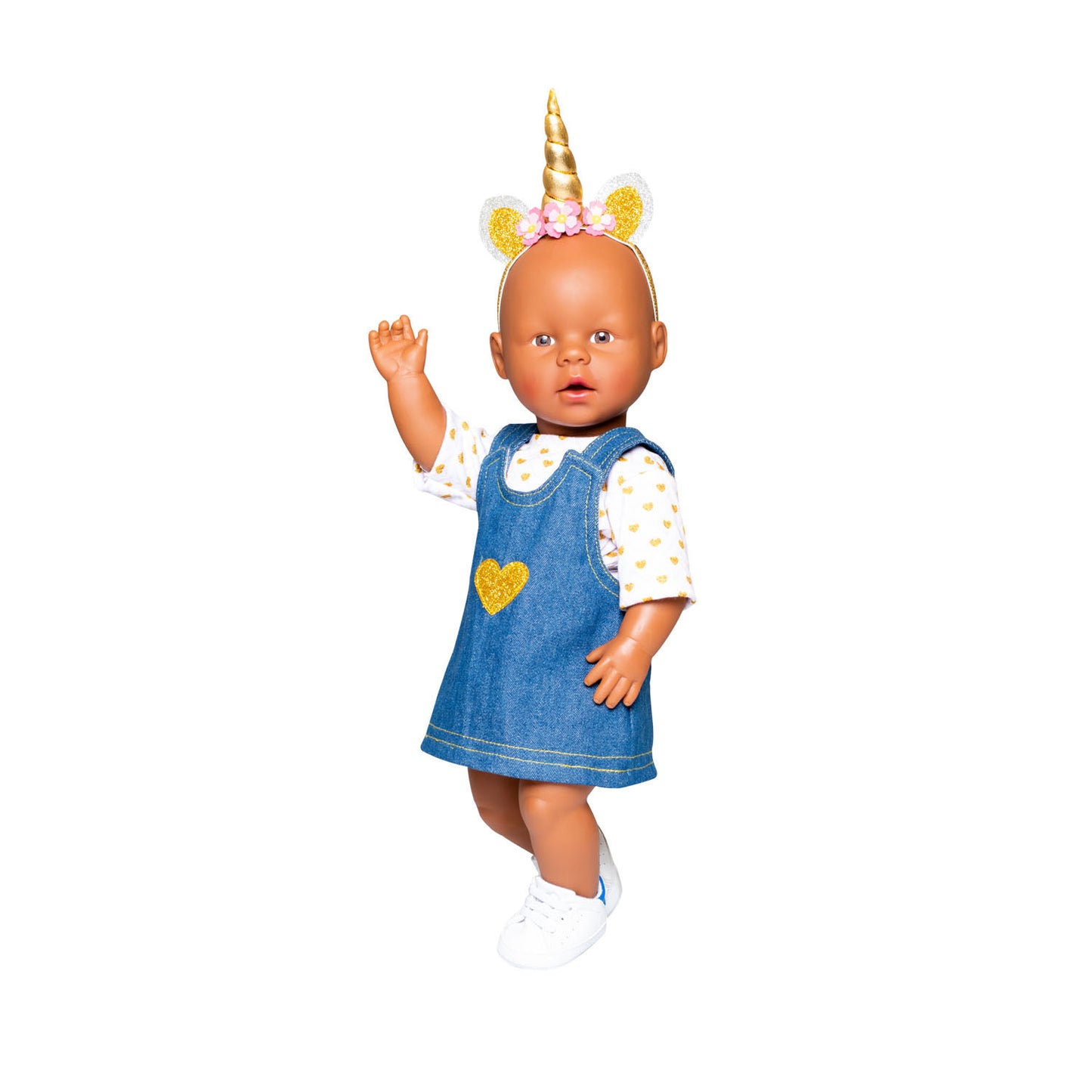 Heless Poppenjurk met gouden t-shirt, 35-45 cm