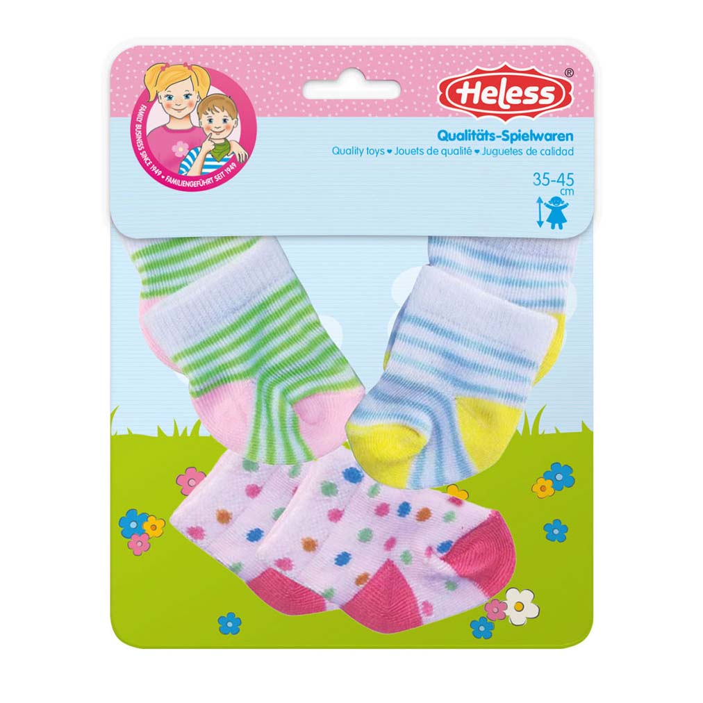 Heless Poppen sokkken 3 paar, 35-45 cm