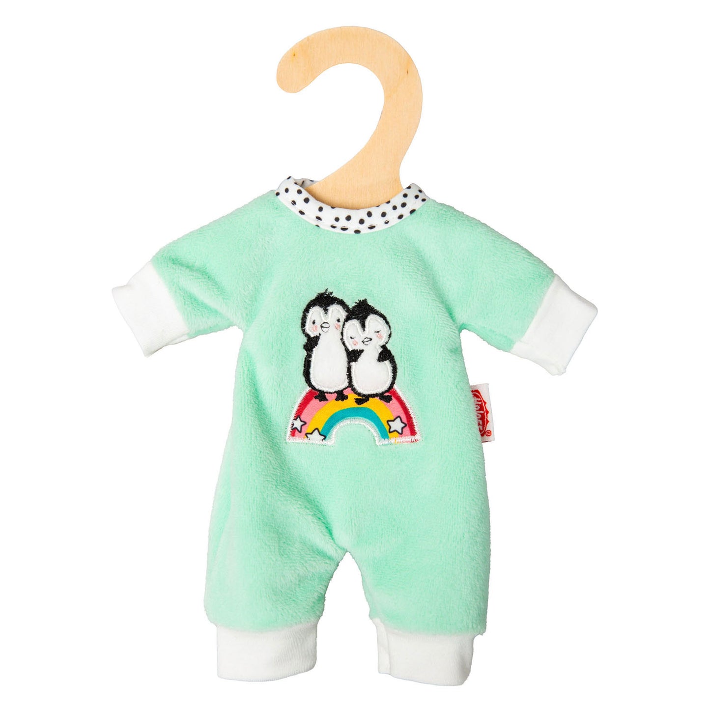 Heless Velours poppenrompertje pinguin, 20-25 cm