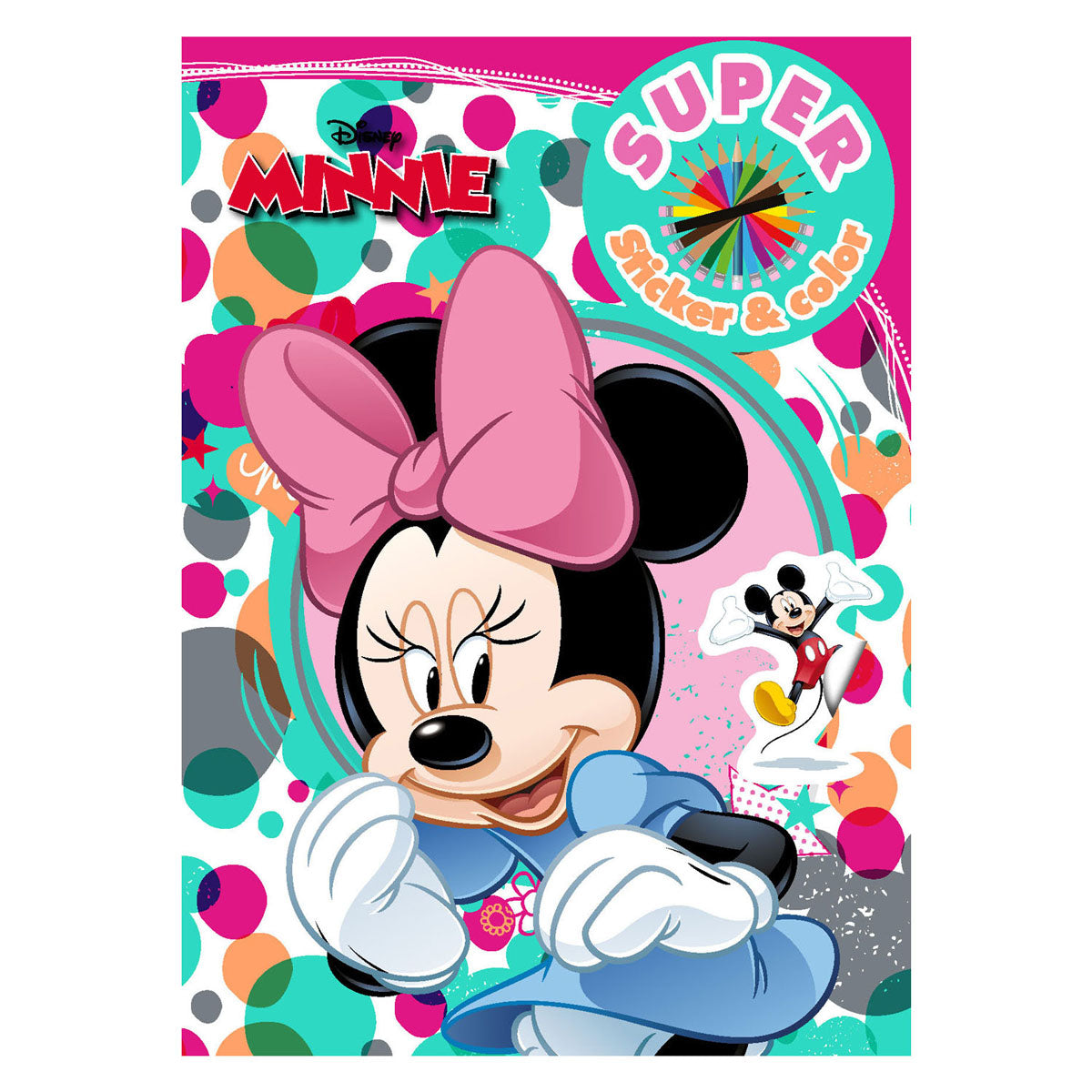 Boek Specials Nederland BV Minnie mouse super sticker color kleurboek