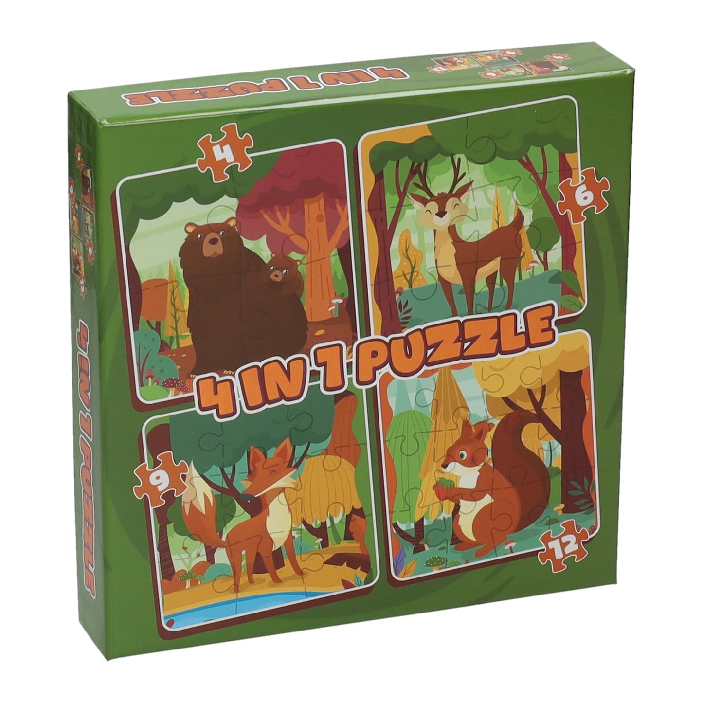 Wins Holland Legpuzzel 4in1 - bosdieren, 12st.